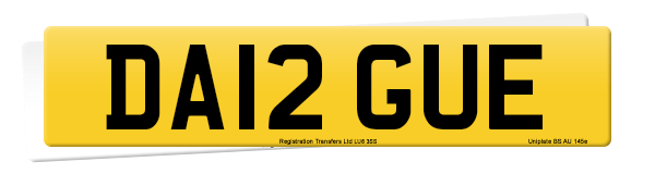 Registration number DA12 GUE